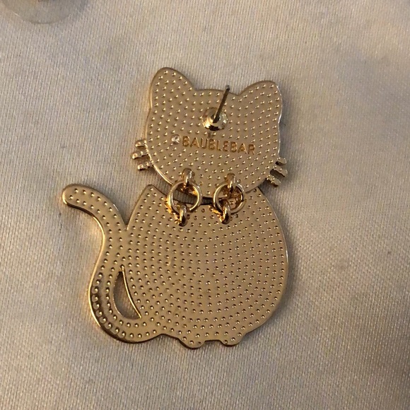 Baublebar Gold Tone Green & Black Scaredy Cat Glow In The Dark Drop Earrings NIB - Picture 12 of 14